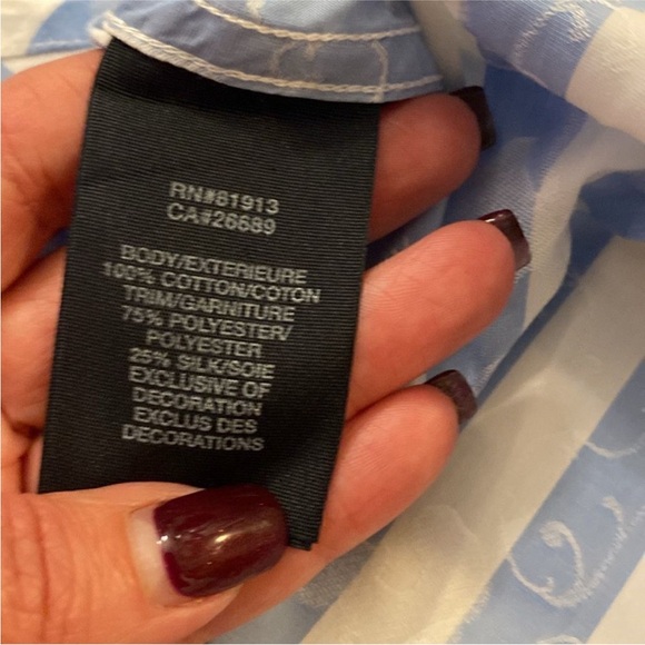 Robert Graham Blue and White Striped Shirt, M - Picture 9 of 9